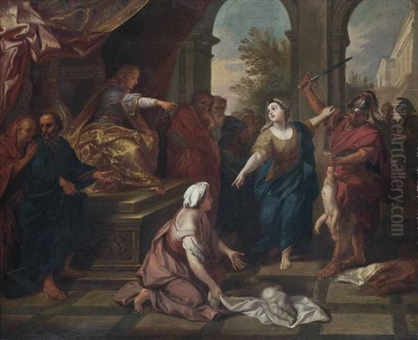 The Judgment Of Solomon Oil Painting by Louis de Boulogne the Younger