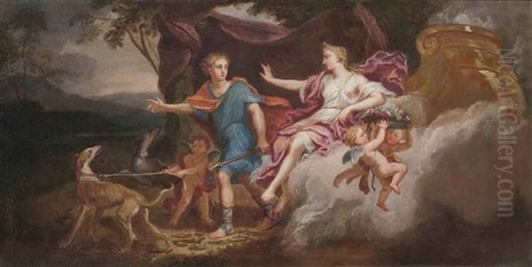 Venus And Adonis Oil Painting by Louis de Boulogne the Younger