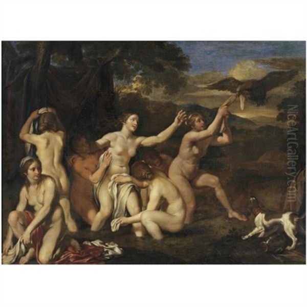 Diana And Nymphs Bathing Oil Painting by Louis de Boulogne the Younger