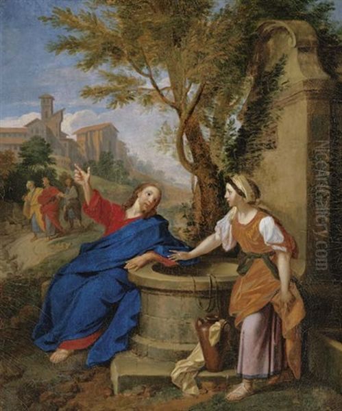 Christ And The Woman Of Samaria Oil Painting by Louis de Boulogne the Younger