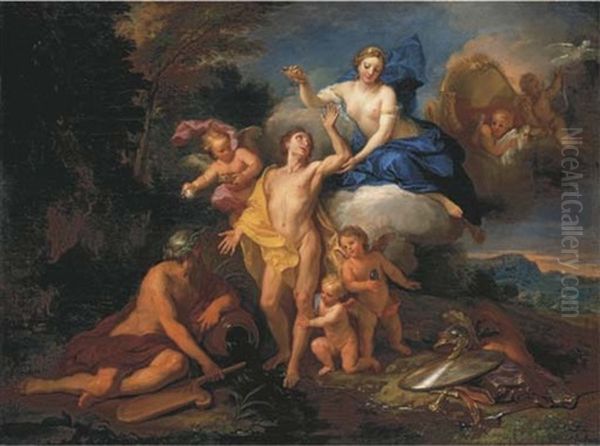 La Deification D'enee Oil Painting by Louis de Boulogne the Younger