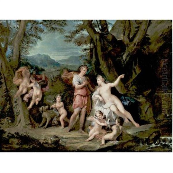 Venus And Adonis Oil Painting by Louis de Boulogne the Younger