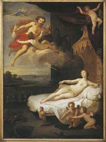 Jupiter Et Semele Oil Painting by Louis de Boulogne the Younger