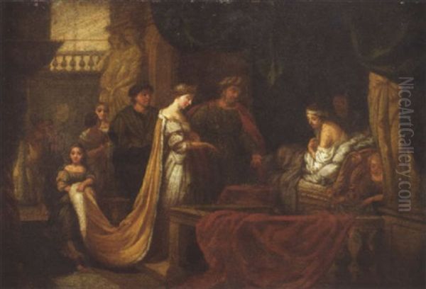 Erasistrate Decouvrant Les Causes De La Maladie D'antiochus Oil Painting by Louis de Boulogne the Younger