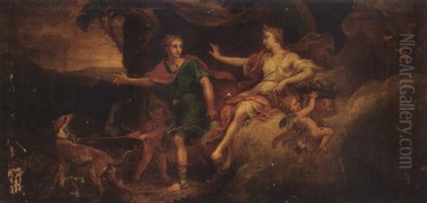 Venus And Adonis Oil Painting by Louis de Boulogne the Younger