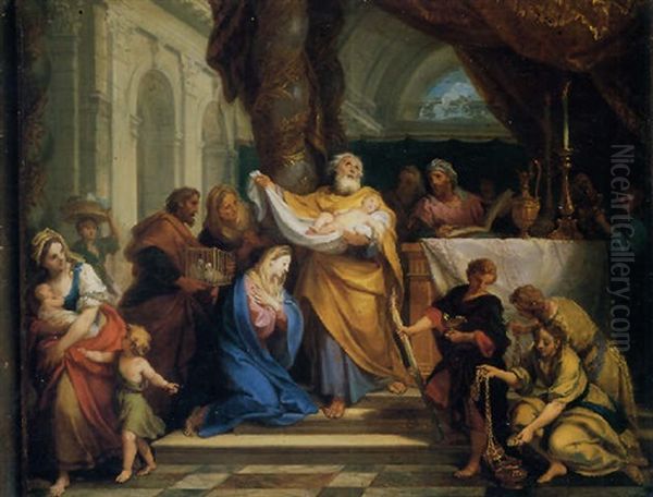 La Presentation De L'enfant Jesus Au Temple Oil Painting by Louis de Boulogne the Younger