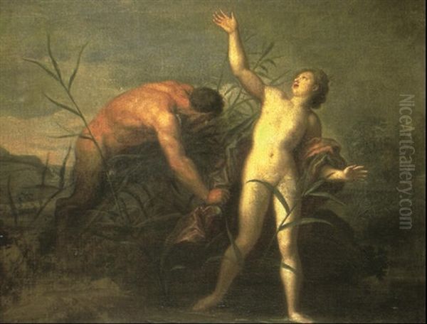 Pan And Syrinx Oil Painting by Louis de Boulogne the Younger