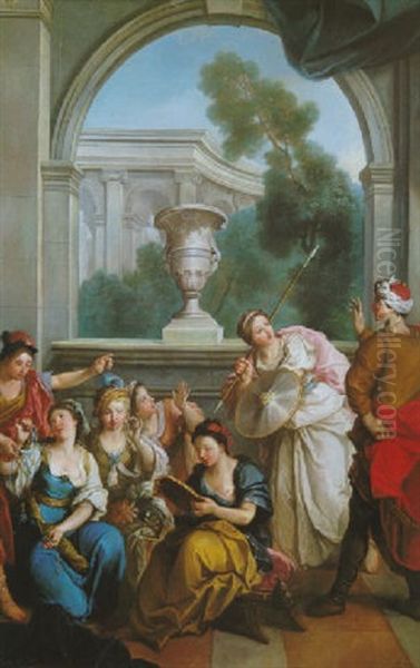 Ulysse Decouvrant Achille Parmi Les Filles De Lycomede Oil Painting by Bon De Boulogne