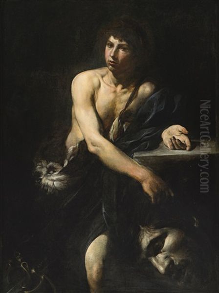 David With The Head Of Goliath Oil Painting by Valentin De Boulogne