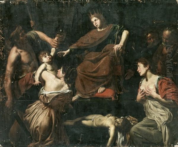 Das Urteil Des Salomon Oil Painting by Valentin De Boulogne