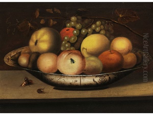 Stillleben Mit Fruchten In Einer Chinesischen Schale Oil Painting by Johannes Bouman