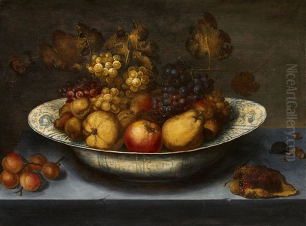 Fruit Still Life With A Wanli Dish Oil Painting by Johannes Bouman