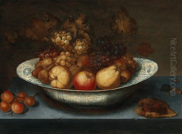 A Fruit Still Life In A Chinese Bowl Oil Painting by Johannes Bouman