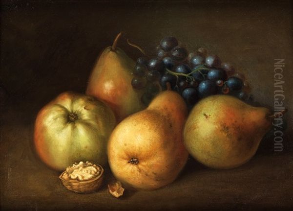 Stilleben Med Applen, Paron, Druvor Och Valnot Oil Painting by Johannes Bouman