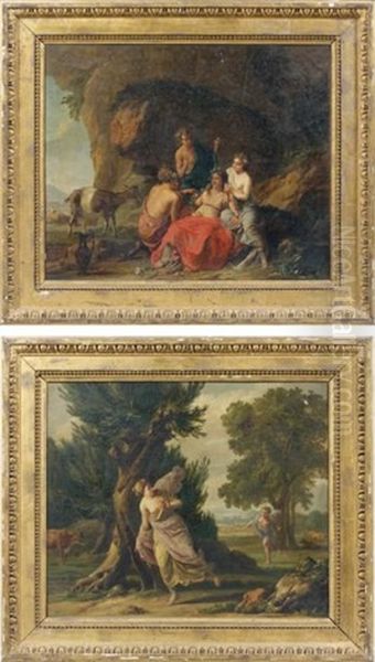 Le Triomphe De Flore (+ Atalante Et Hippomene; Pair) Oil Painting by Michel Honore Bounieu