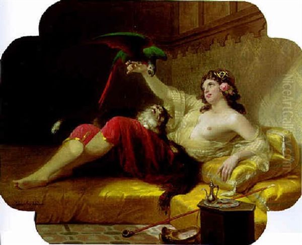 Favourites Of The Harem Oil Painting by Louis Gabriel Bourbon-Leblanc