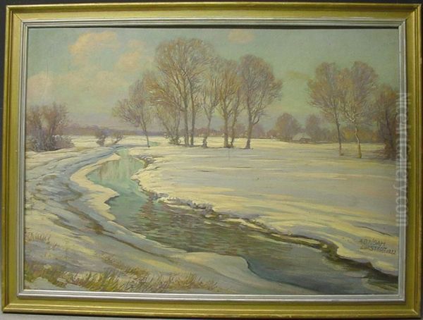 Winterlandschaft Bei Hamburg Oil Painting by Artur Oskar Alexander