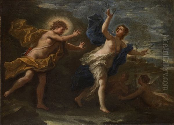 Apollo Och Daphne Oil Painting by Sebastien Bourdon