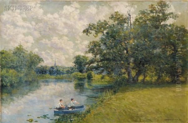 /a View Of The Sudbury River, Massachusetts Oil Painting by Clifford Grear Alexander