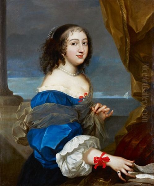 Portrait De Madame De Maintenon Oil Painting by Sebastien Bourdon