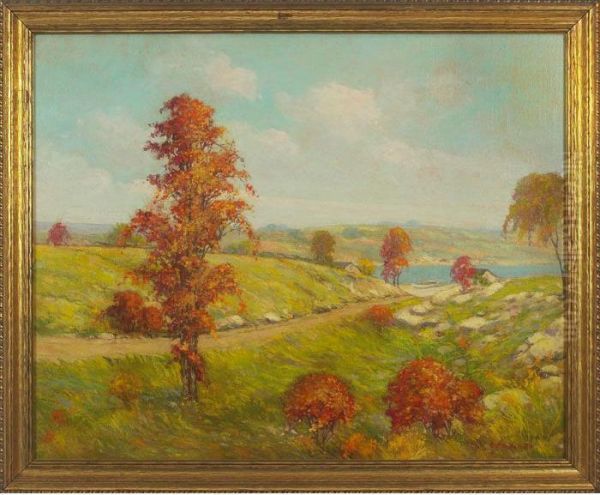 Country Road To The Lake Oil Painting by Clifford Grear Alexander