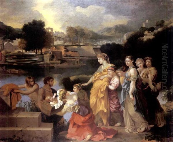 The Finding Of Moses Oil Painting by Sebastien Bourdon