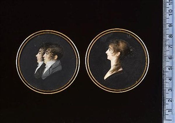 Charles-tristan And Louis-desire De Montholon, Side-by-side, Profile To The Left (+ A Girl, Profile To The Left, Her Hair Partially Upswept In A Loose Bun, Verso) by Charles-Guillaume-Alex Bourgeois