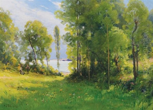 Forest View Oil Painting by Eugene Bourgeois