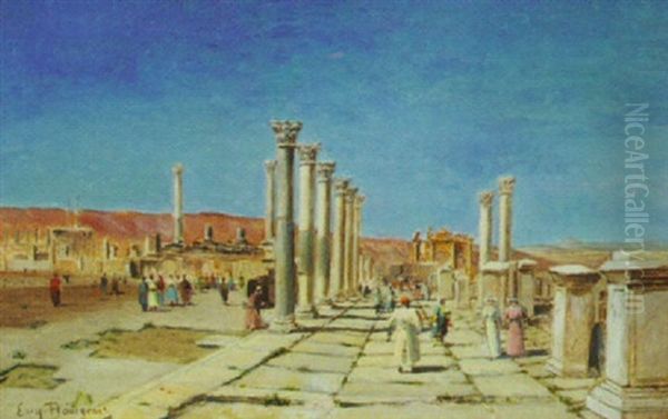 Ancient Ruins Oil Painting by Eugene Bourgeois