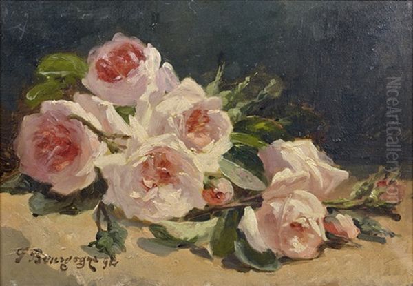 Jetee De Roses Oil Painting by Pierre Bourgogne