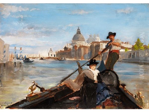 April In Venedig Oil Painting by Auguste Bourotte