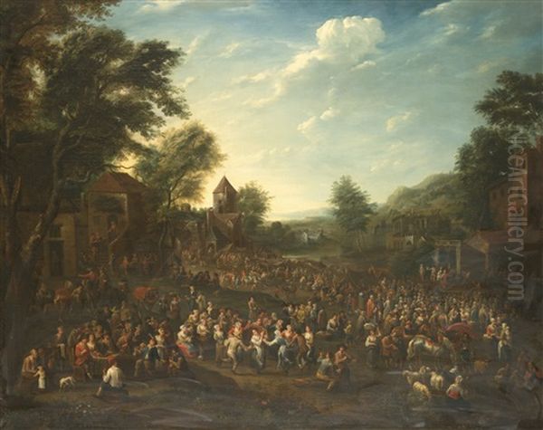 A Flemish Country Fair Oil Painting by Pieter Bout