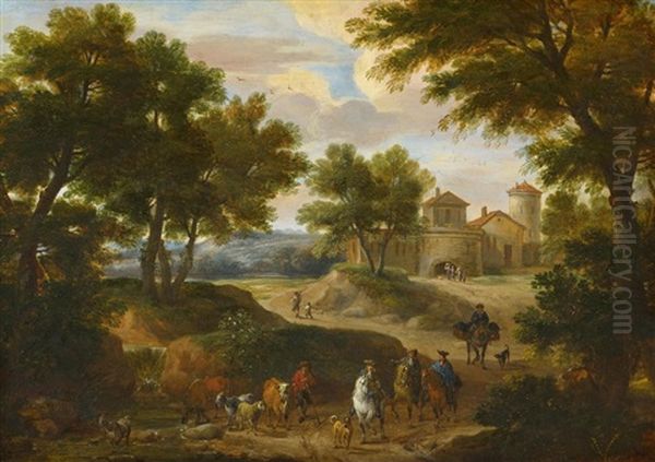 Sudliche Landschaft Mit Reisenden Oil Painting by Pieter Bout