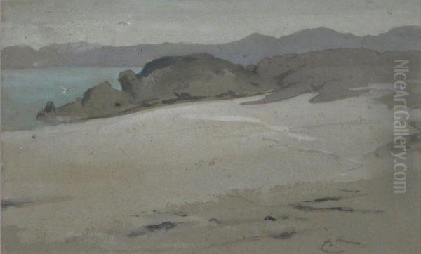 A Deserted Beach Oil Painting by Edwin John Alexander