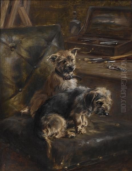 Studio Assistants Oil Painting by Edwin John Alexander