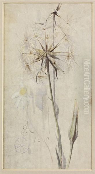 Goat's Beard In Seed Oil Painting by Edwin John Alexander