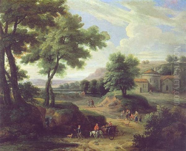 Weite, Bewaldete Landschaft Mit Figuren Oil Painting by Pieter Bout