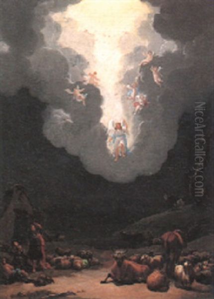 The Annunciation Of The Shepherds Oil Painting by Pieter Bout