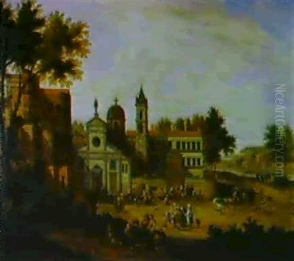 Markt Von Den Mauern Einer Stadt Oil Painting by Pieter Bout