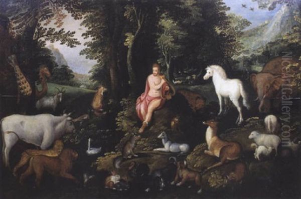 Apollon Jouant De La Lyre Au Milieu Des Animaux Oil Painting by Frederik Boutats the Elder