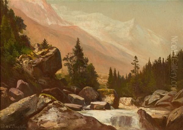 Mountain Landscape With Stream Oil Painting by Dewitt Clinton Boutelle