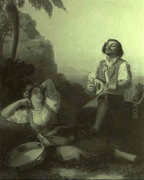 La Serenade Oil Painting by Friedrich Bouterwek