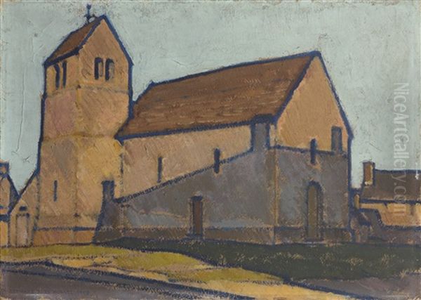 L'eglise Saint Fiacre A Chevrainvilliers (soleil) Oil Painting by Bernard Boutet De Monvel