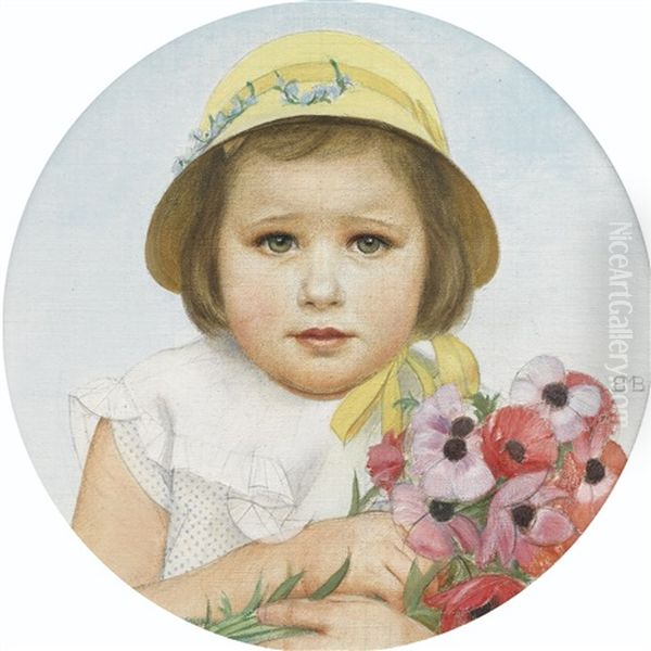 La Petite-fille De Mrs Benjamin Moore Oil Painting by Bernard Boutet De Monvel