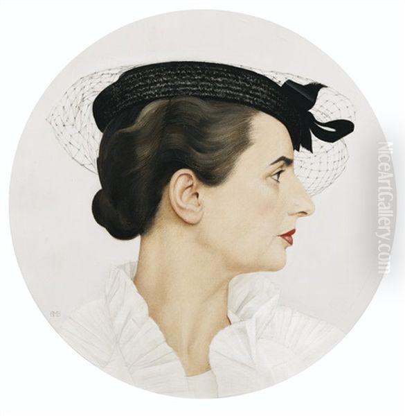 Delfina De Profil Oil Painting by Bernard Boutet De Monvel