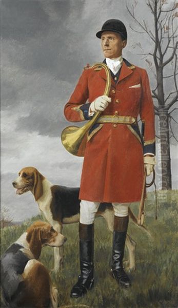 Monsieur Le Duc De Brissac A La Chasse Oil Painting by Bernard Boutet De Monvel