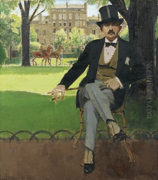 Portrait De Georges Menier, Avenue Du Bois Oil Painting by Bernard Boutet De Monvel