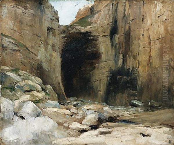 Grotte En Touraine Oil Painting by Louis Maurice Boutet de Monvel