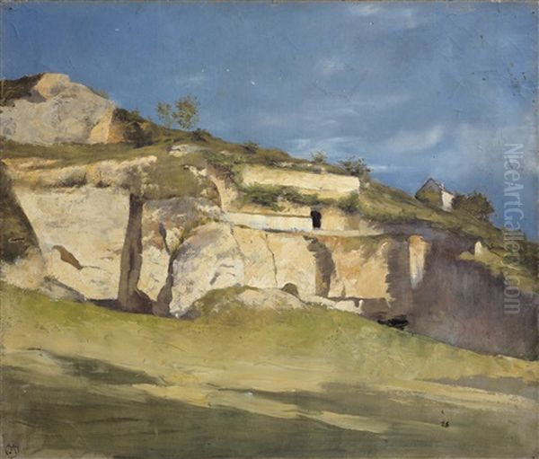 Grottes Troglodytes ; Maisons Troglodytes A Bourre Oil Painting by Louis Maurice Boutet de Monvel