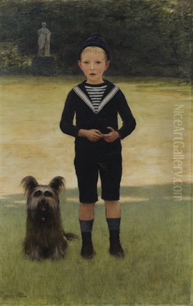 Portrait D'enfant En Costume Marin Oil Painting by Louis Maurice Boutet de Monvel